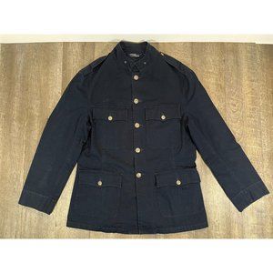Polo Ralph Lauren * Military Blazer * Men's L * Blue Cotton * Epaulettes